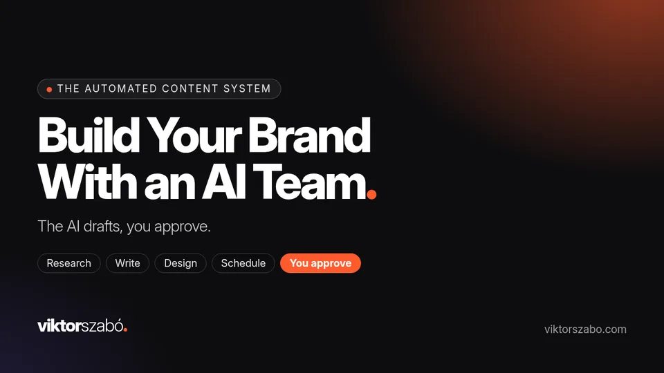 Course cover: Build Your Brand With an AI Team. The AI drafts, you approve.